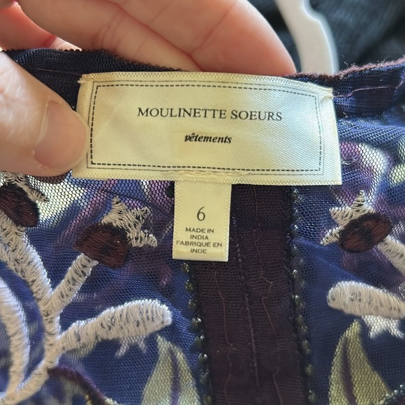 Anthropologie Moulinette Soeurs Embroidered Alicante Midi Dress Women's size 6 - Picture 9 of 11